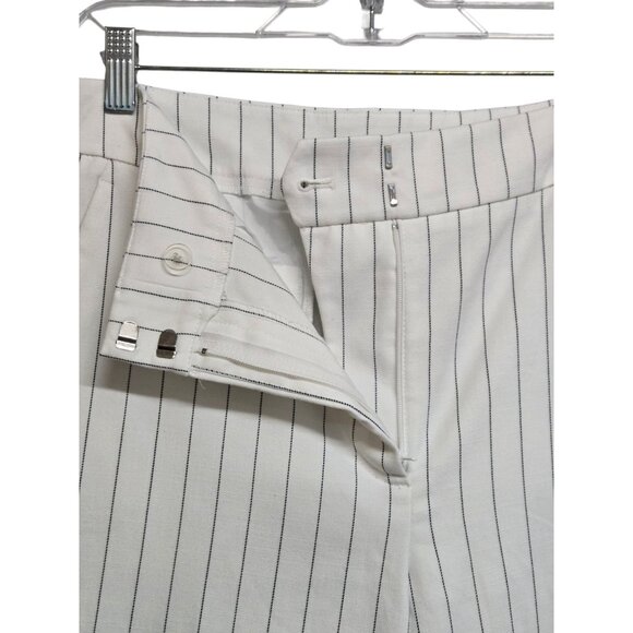 Ann Taylor Factory Womens Size 6 White Striped One Button Pant Suit Classic - Picture 5 of 10